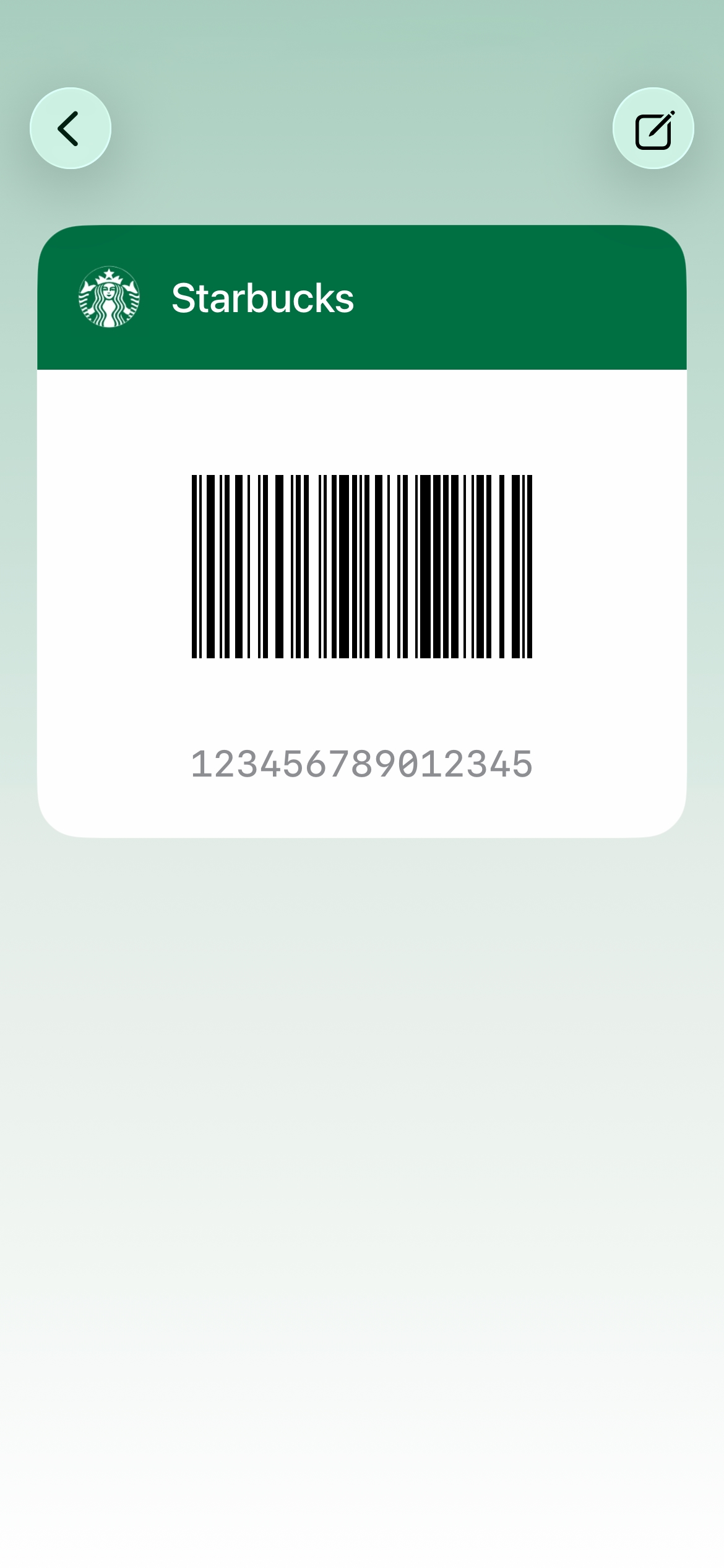 My Cards loyalty card screen