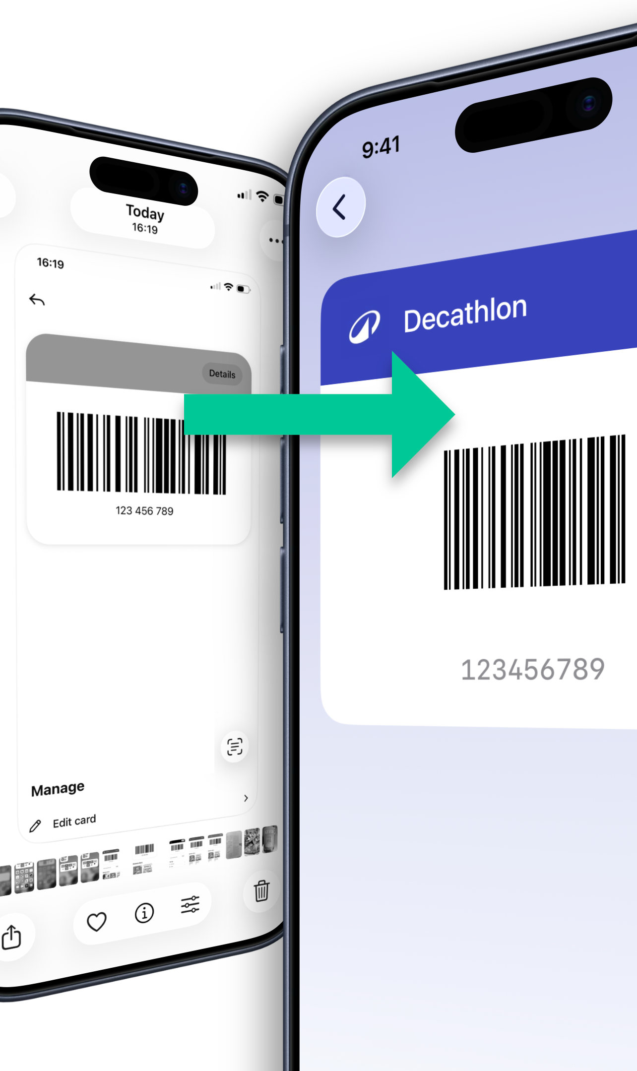 Import d’une carte de fidélité dans My Cards depuis une autre app